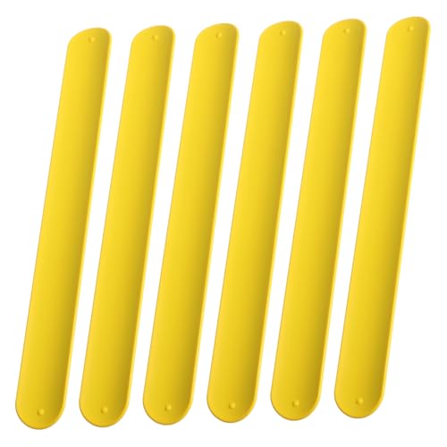 PartyKindom 10 Stück Teiliges Silikon Slap Armbänder für Elastische Abriebfeste Schlagarmbänder in Gelb Flexible Party Mitgebsel für Jungen und Mädchen Hautfreundlich und Temperaturbeständig von PartyKindom