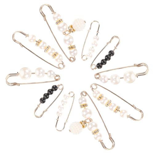 PartyKindom 10 Stück Teiliges Taillen sicherheitsnadeln Perle Glatte Oberfläche Dekorative Broschenpins für Damen Vielseitig für Pullover Röcke Kleider Hosen Schals Sicherer Halt und von PartyKindom