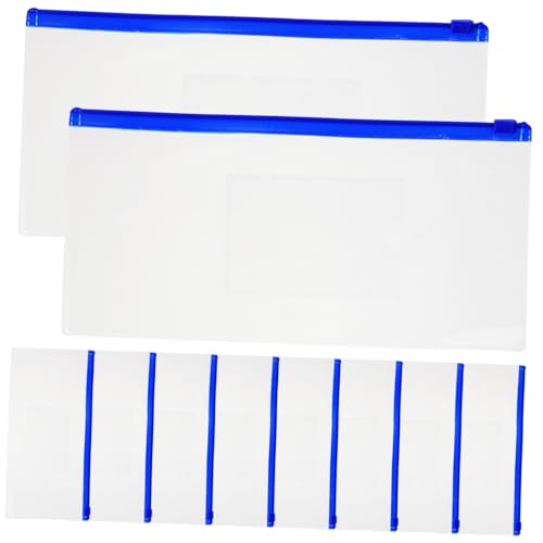 PartyKindom 10 Stück Teiliges Transparente Stifttaschen mit Reißverschluss Kleine Federmäppchen Leichte Wasserabweisende Schreibwaren Aufbewahrungstaschen für Outdoor und Schule von PartyKindom