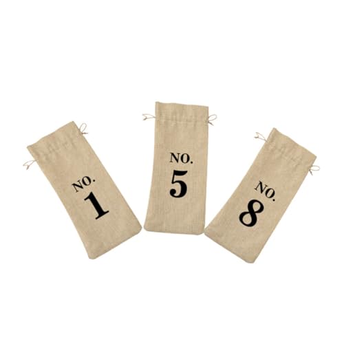 PartyKindom 10 Stück Teiliges Vintage Leinen Weinflaschenbeutel mit Zahlen Europäischer Stil Wiederverwendbar Waschbar als Dekorative Hochzeit Weinverpackungstasche für Party und von PartyKindom
