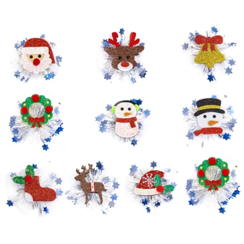 PartyKindom 10 Stück Teiliges Weihnachts Haarspangen aus Strapazierfähigem Vliesstoff und Leichte Party Haarschmuckclips für und Schneemann Motiven Schonend und Langlebig von PartyKindom