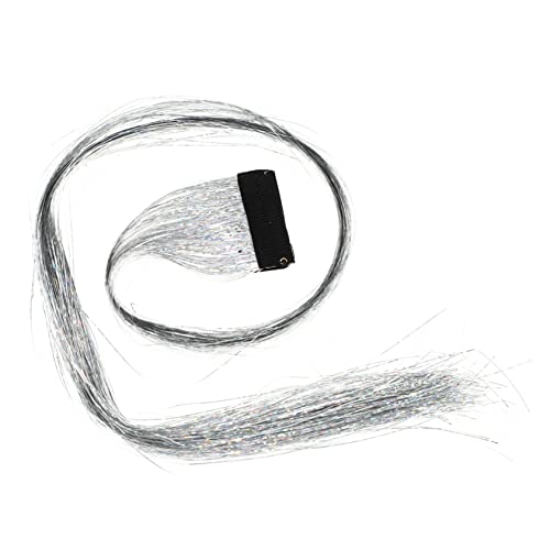 PartyKindom 1000 Stück Holografische Haarschmuck Strähnen Glitzer Haarverlängerungen für und Mädchen für Partys Festivals und Besondere Anlässe Silber pro Packung Insgesamt von PartyKindom