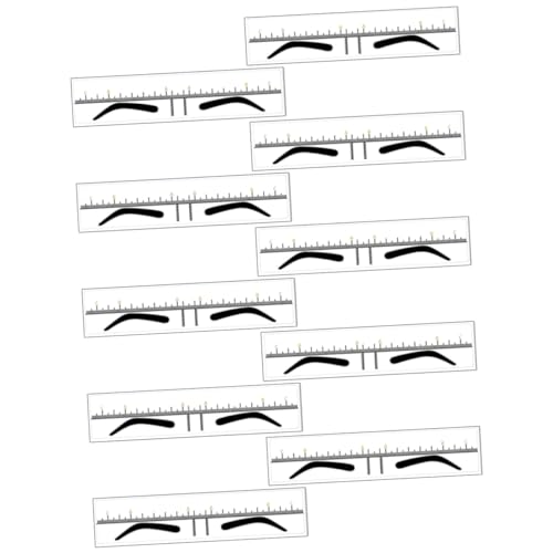 PartyKindom 10St Augenbrauenlineal Form Messlineal Aufkleber werkzeug Augenbrauen-Vorlage Augenbrauenführungsschablone Positionierungslineal Führungslineal Schimmel PVC von PartyKindom
