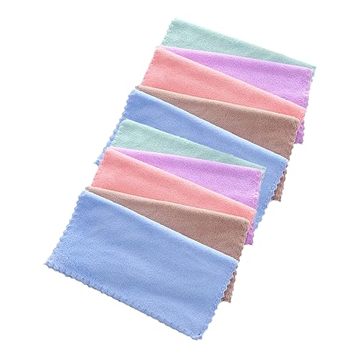 PartyKindom 10Stücke Mikrofaser Gesichts Make Up Tücher Wiederverwendbare Reinigungspads aus Koralle Fleece für Damen Multifunktional für Zuhause und Reisen von PartyKindom