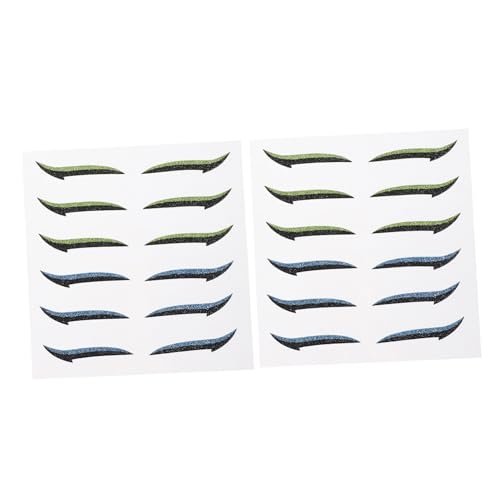 PartyKindom 12 Paare Double Eyelid Stickers Unsichtbare Eyeliner Strips in Blau und Grün Doppelte Augenlid Tapes für Schlupflider Einfaches Make up klebeband zur Augenlidstraffung Lang von PartyKindom
