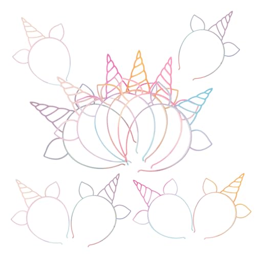 PartyKindom 12stücke Einhorn-horn-stirnband Aus Kunststoff Mit Glitzerakzenten Bunte Stirnbänder Für Frauen Geburtstag Urlaub Cosplay Party von PartyKindom