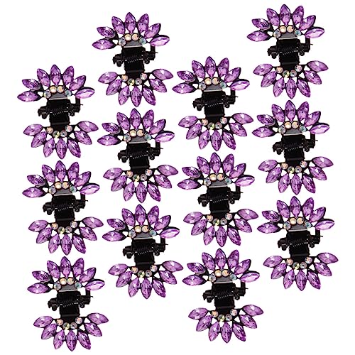 PartyKindom 12 Stück Mini Haarspangen mit Strass für Dünnes und Dickes Haar Rutschfeste Haarklammern für Damen und Mädchen für Alltag und Besondere Anlässe von PartyKindom