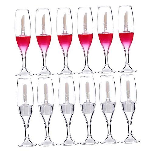 PartyKindom 12 Stück Mini Lip Gloss Flaschen im Weinglas Design Leere Lippenstift Tubes für DIY Kosmetik Wiederverwendbare Lip Gloss Container für und Reisen von PartyKindom
