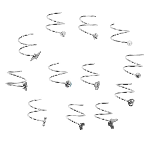 PartyKindom 12 Stück Teiliges Doppel Nasenring Spiral Nose Hoops für Einzelpiercing Damen Nasenschmuck Modisch Komfortabel Langlebig PartyKindom 12 Stück Teiliges Doppel Nasenring Spiral Nose Hoops für Einzelpiercing Damen Nasenschmuck Modisch Komfortabel Langlebig von PartyKindom