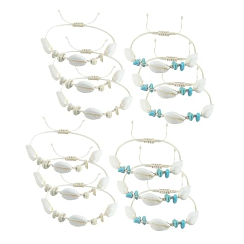 PartyKindom Geflochtenes Muschelarmband 12 Stück Verstellbares Damenarmband Aus Handgewebtem Material Für Strand Und Freizeit Einzigartiger Schmuck Für Handgelenk Und Fußgelenk von PartyKindom