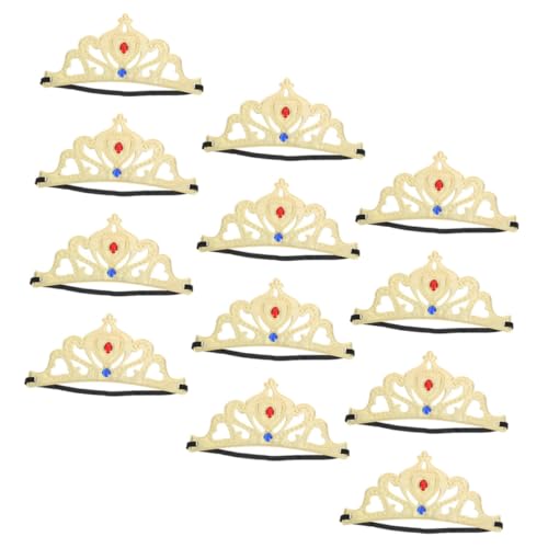 PartyKindom 12 Stück Teiliges Stirnband Gold Rot Blau mit Glitzersteinen Kreative Geburtstagskrone Kopfdeko für Mädchen Bequeme Stoff Kopfaccessoires für Party und Cosplay von PartyKindom