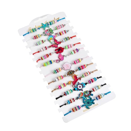 PartyKindom 12 Stück Teiliges Verstellbares Polymer Clay Armband Tieranhänger Geflochtene Schmuckstücke für Mädchen Damen und Modische Fußkettchen und Freundschaftsarmbänder Vielseitig PartyKindom 12 Stück Teiliges Verstellbares Polymer Clay Armband Tieranhänger Geflochtene Schmuckstücke für Mädchen Damen und Modische Fußkettchen und Freundschaftsarmbänder Vielseitig von PartyKindom