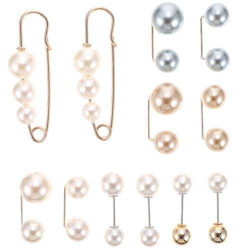 PartyKindom 12stücke Perle Brosche Damen Schmuck Anti-rutsch Knopf Brosche Pin Dekorative Broschen Für Hochzeit Party Tanz Und Alltag von PartyKindom