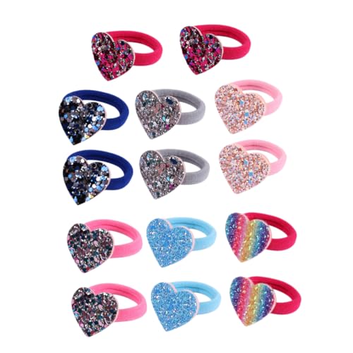 PartyKindom 14Stücke Teiliges Elastische Pailletten Haarbänder Herzform Buntes Haarseil für Pferdeschwanz und Dutt Schickes Accessoire für Damen Langlebig und Haarschonend PartyKindom 14Stücke Teiliges Elastische Pailletten Haarbänder Herzform Buntes Haarseil für Pferdeschwanz und Dutt Schickes Accessoire für Damen Langlebig und Haarschonend von PartyKindom