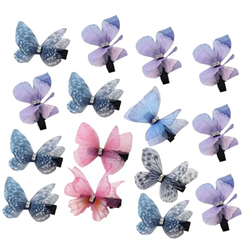 PartyKindom 15 Stück Mini Schmetterlings Haarclips Ästhetische Haarschmuck Accessoires für Damen Leichte Haarklammern für Teepartys Cocktailpartys und Mehr Zufällige Farbe Zufällige Farbe von PartyKindom