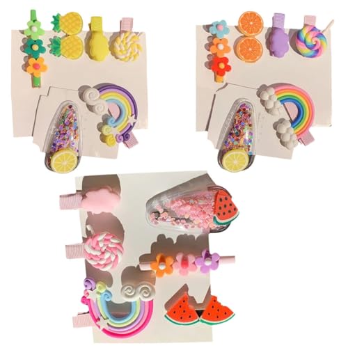 PartyKindom 18 Stücke Kunststoff Haarnadeln für Mädchen Haarspangen Satz für Kinder Bunte Haarnadeln für Geburtstagsfeiern und Schulaktivitäten von PartyKindom