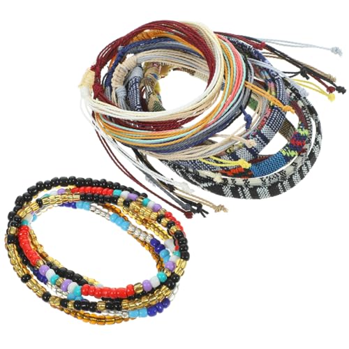 PartyKindom 18 Stück Teiliges Boho Fußkettchen Damen Bunte Gewebte Perlen Fußkettchen Leichte Handgeflochtene Fußschmuck für Alltag und Party Knöchelketten Geschenkidee von PartyKindom