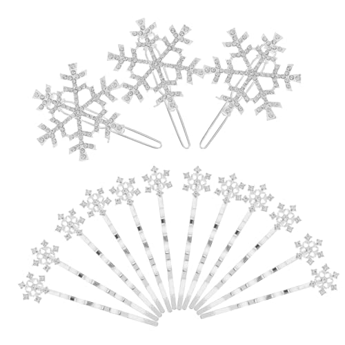 PartyKindom 18 Stück Teiliges Schneeflocken Haarspangen Set für Frauen und Mädchen Leichter Haarschmuck mit Funkelndem Strass Geeignet für Hochzeit Party Alltag und Festliche Anlässe von PartyKindom