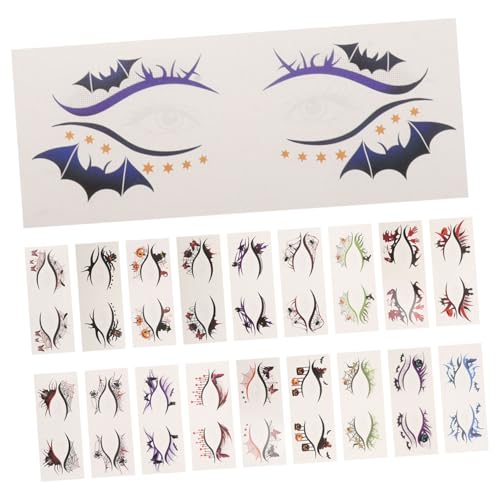 PartyKindom 19 Stück Teiliges Halloween Augen-tattoo Wasserfeste Eyeliner Lidschatten-sticker mit Kürbis Spinnennetz und Fledermaus Motiv für Party Make-up und Karneval PartyKindom 19 Stück Teiliges Halloween Augen-tattoo Wasserfeste Eyeliner Lidschatten-sticker mit Kürbis Spinnennetz und Fledermaus Motiv für Party Make-up und Karneval von PartyKindom