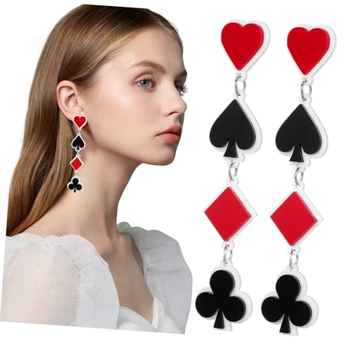 PartyKindom 1Paar Geometrische Ohrringe Langlebigem Material Spielkarten Muster für Modebewusste Frauen zu Besonderen Anlässen Tropfenohrringe PartyKindom 1Paar Geometrische Ohrringe Langlebigem Material Spielkarten Muster für Modebewusste Frauen zu Besonderen Anlässen Tropfenohrringe von PartyKindom