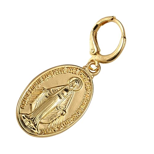 PartyKindom 1Paar Vintage Ohrringe für Frauen Goldene Ohrhänger mit Heiligem Design Leicht und Langlebig Perfektes für Freundinnen und Mütter PartyKindom 1Paar Vintage Ohrringe für Frauen Goldene Ohrhänger mit Heiligem Design Leicht und Langlebig Perfektes für Freundinnen und Mütter von PartyKindom