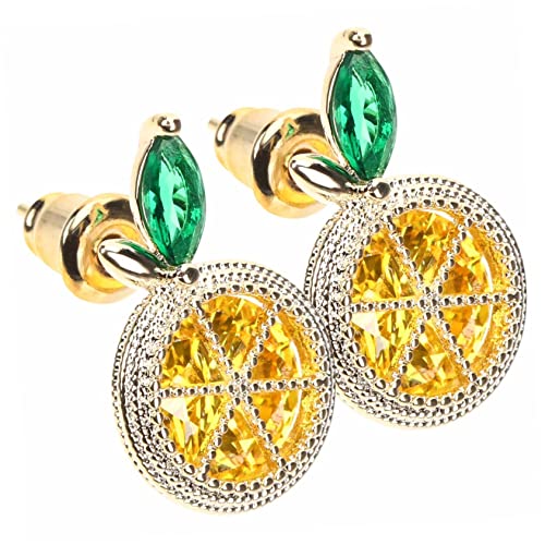 PartyKindom 1Paar Zitronen Ohrstecker mit Obstzauber Dangle Ohrringe Einzigartiger Ohrschmuck für Damen Süßes Stilvolles Design Zitronengelb von PartyKindom
