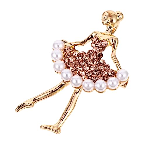 PartyKindom Ballett Mädchen Brosche Zinklegierung Glitzernde Strass Brosche für Kleidung und Taschen Elegantes Tanzmotiv Modeaccessoire für Frauen von PartyKindom