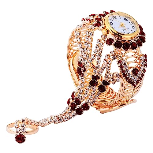 PartyKindom 1Stück Damen Quarzuhr mit Ring Armbanduhr für Modisches Design Langlebig für Besondere Anlässe Präzise Zeitmessung Einzigartiges von PartyKindom