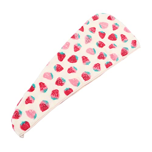 PartyKindom 1Stück Erdbeer Mikrofaser Haartrocknungshut für Damen Absorbierender Duschhut für Zuhause Reisen Muttertag oder Weihnachten aus Hochwertigem von PartyKindom