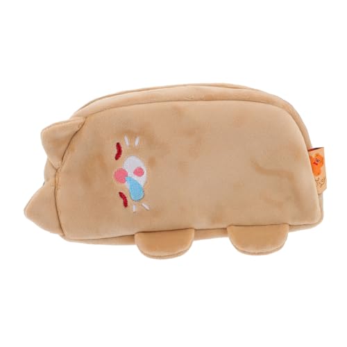 PartyKindom Katzen Federmäppchen 1Stück Cartoon Bleistift Beutel Katzenform Plüsch Federmäppchen für Schüler mit Reißverschluss von PartyKindom