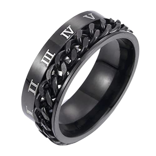 PartyKindom 1Stück Titanstahl Ring für Damen Herren Unisex Ring mit Römischen Ziffern Verstellbar Ehering Verlobungsring oder zu Besonderen Anlässen PartyKindom 1Stück Titanstahl Ring für Damen Herren Unisex Ring mit Römischen Ziffern Verstellbar Ehering Verlobungsring oder zu Besonderen Anlässen von PartyKindom