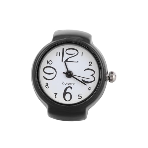 PartyKindom Uhrenförmiger Ring Uhr Modischer Uhrenfingerring Unisex-quarzuhr-Ring Schwarz Praktisches Und Dekoratives Accessoire von PartyKindom