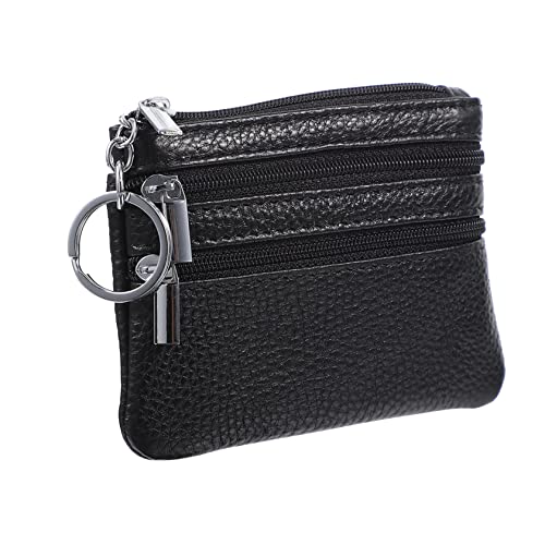 PartyKindom Damen Geldbörse Rindsleder mit Schlüsselring Münztasche Handgefertigte Handtasche Kartenetui Kleine Geldbörse für Schlüssel und Karten von PartyKindom