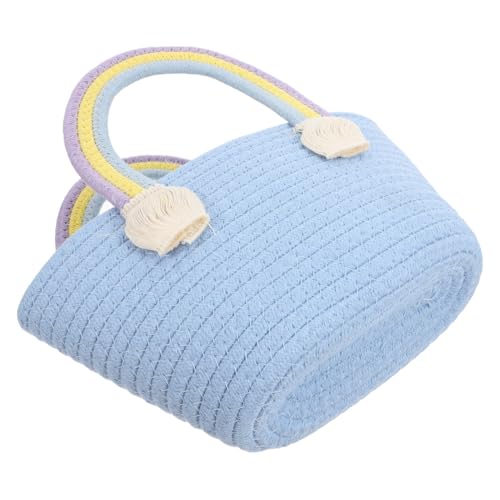 PartyKindom 1Stücke Gewebte Strandtasche für Damen Tragbare Rainbow Handtasche Baumwolle für Sommerausflüge und Freizeitaktivitäten Blau PartyKindom 1Stücke Gewebte Strandtasche für Damen Tragbare Rainbow Handtasche Baumwolle für Sommerausflüge und Freizeitaktivitäten Blau von PartyKindom