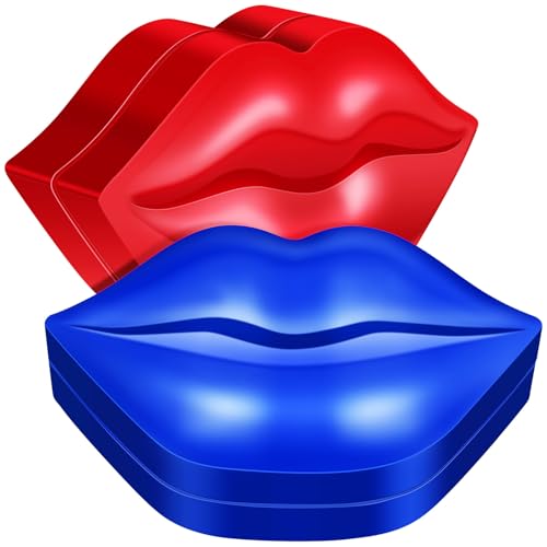 PartyKindom 2 Boxen Feuchtigkeitsspendende Lippenmaske mit Lippenform Aufbewahrungsbox Pflegend gegen Trockene und Spröde Lippen Praktisches Lip Care Gel Pad für Damen Unterwegs und Zuhause von PartyKindom