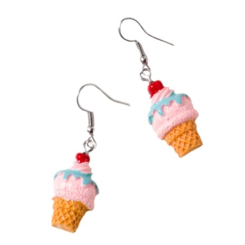 PartyKindom 2 Paare Bunte Eiscreme Ohrringe Damen Baumelnde Ohrhänger Kreative Süße Geschenkidee Modischer Schmuck für Frauen von PartyKindom