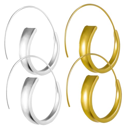 PartyKindom 2 Paare Damen Creolen Ohrringe Curl Ohrstecker aus Hautfreundlicher Legierung Modischer Piercing Schmuck für Alltag Geburtstag Weihnachten und Besondere Anlässe PartyKindom 2 Paare Damen Creolen Ohrringe Curl Ohrstecker aus Hautfreundlicher Legierung Modischer Piercing Schmuck für Alltag Geburtstag Weihnachten und Besondere Anlässe von PartyKindom