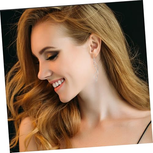 PartyKindom 2 Paare Damen Durchzieher Ohrringe Spiral Design Wellenförmig Leicht Elegant Modisch Piercing Schmuck Silberfarben PartyKindom 2 Paare Damen Durchzieher Ohrringe Spiral Design Wellenförmig Leicht Elegant Modisch Piercing Schmuck Silberfarben von PartyKindom