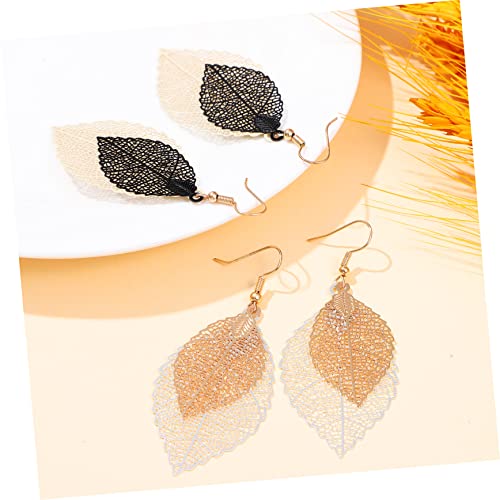 PartyKindom 2paare Ohrringe Für Damen Und Mädchen Doppellagige Baumelnde Tropfenohrringe Leichte Ohrhänger Retro-design Alltag Und Anlässe von PartyKindom