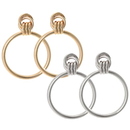 PartyKindom 2 Paare Große Goldene und Silberne Creolen Ohrringe Extragroße Dangle Ohrhänger für Damen Leichter Metall Schmuck für Alltag Party und Besondere Anlässe PartyKindom 2 Paare Große Goldene und Silberne Creolen Ohrringe Extragroße Dangle Ohrhänger für Damen Leichter Metall Schmuck für Alltag Party und Besondere Anlässe von PartyKindom