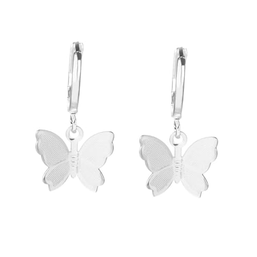 PartyKindom 2 Paare Kreative Tropfen Ohrringe mit Schmetterlingsanhänger Damen Ohrhänger in Gold und Silber Leichtes Langlebiges Design für Frauen und Mädchen von PartyKindom