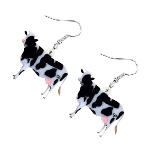 PartyKindom 2paare Kuh Ohrringe Damen Schmuck Cartoon Tier Ohrringe Mode Schmuck Für Alltag Party Tanzpartys Aus Acryl Zarte Und Elegante Form Für Frauen von PartyKindom