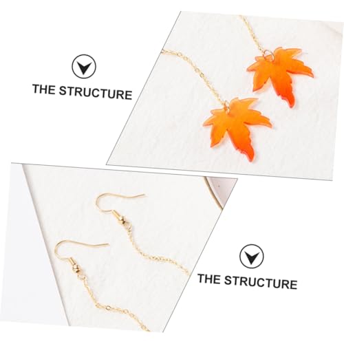 PartyKindom 2 Paare Maple Dangle Ohrringe mit Perlen Lange und Kurze Ohrhänger Leichte Ohrschmuck Damen Hautfreundlich und Elegant für Party und Alltag von PartyKindom