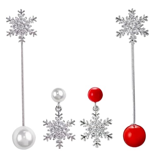 PartyKindom 2paare Asymmetrische Perlen Ohrringe Damen Ohrschmuck Eardrop Stil Ohrringe Mit Perlen Hängend Ohrringen Für Frauen von PartyKindom