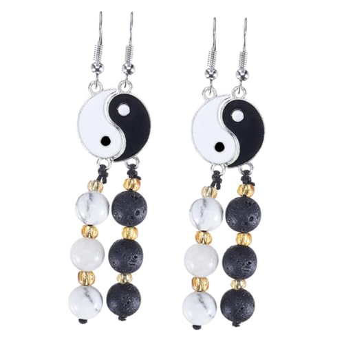 PartyKindom 2 Paare Tai Chi Ohrringe Damen Ohrhänger aus Langlebiger Zinklegierung Ohrschmuck Geschenkidee für Frauen Geburtstag Valentinstag von PartyKindom