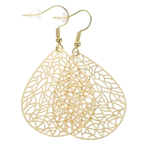 PartyKindom 2 Paare Vintage Teardrop Ohrhänger Damen Kupfer Ohrringe Dangle Leichte Ohrschmuck Allergiefrei für Alltag Party Hochzeit und von PartyKindom