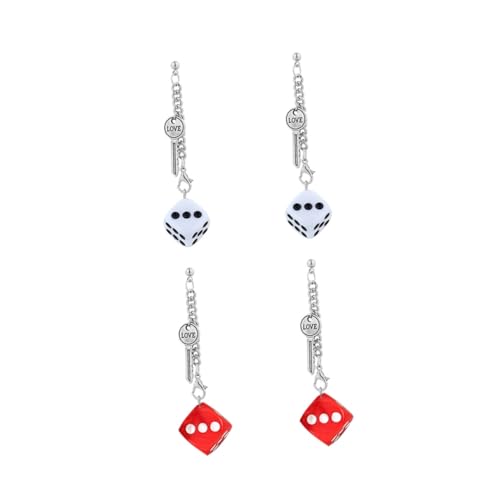 PartyKindom 2 Paare Würfel Ohrringe Damen Leicht Hängend Lange Ohranhänger Schlüssel Anhänger Weiß Rot Geometrisches Design Alltag Party PartyKindom 2 Paare Würfel Ohrringe Damen Leicht Hängend Lange Ohranhänger Schlüssel Anhänger Weiß Rot Geometrisches Design Alltag Party von PartyKindom