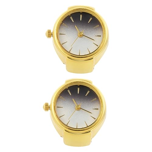 PartyKindom 2 Ringuhr Vintage-Fingeruhren Für Fingerring Werk Für Herren Ring Schicke Ringförmige Elastizität Legierung von PartyKindom