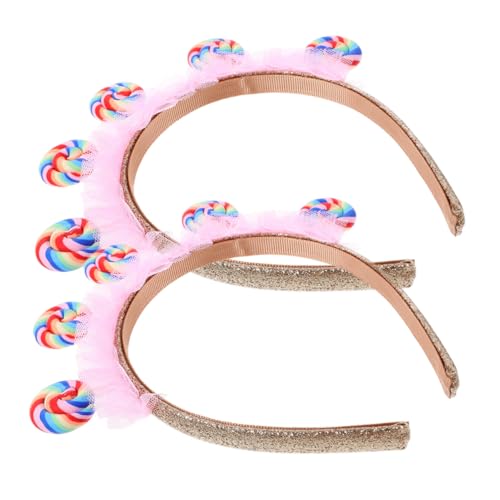 PartyKindom 2 STÜCK Teiliges Lollipop Stirnband Niedliches Candy Kostüm Haarreif für Mädchen Stabile Kopfbedeckung für Geburtstagsparty Süßes Party Accessoire Vielseitiges Foto Requisit von PartyKindom