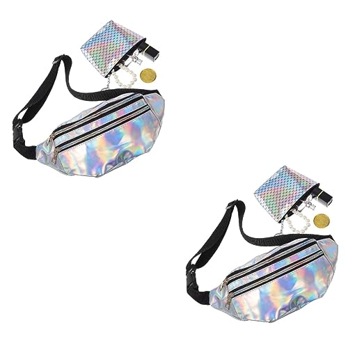 PartyKindom 2 Sätze Damen Hüfttasche mit Verstellbarem Gurt Wasserdichtes und Reißfestes Fanny Pack für Festivals Reisen und Sport Stylishem Münzbeutel von PartyKindom